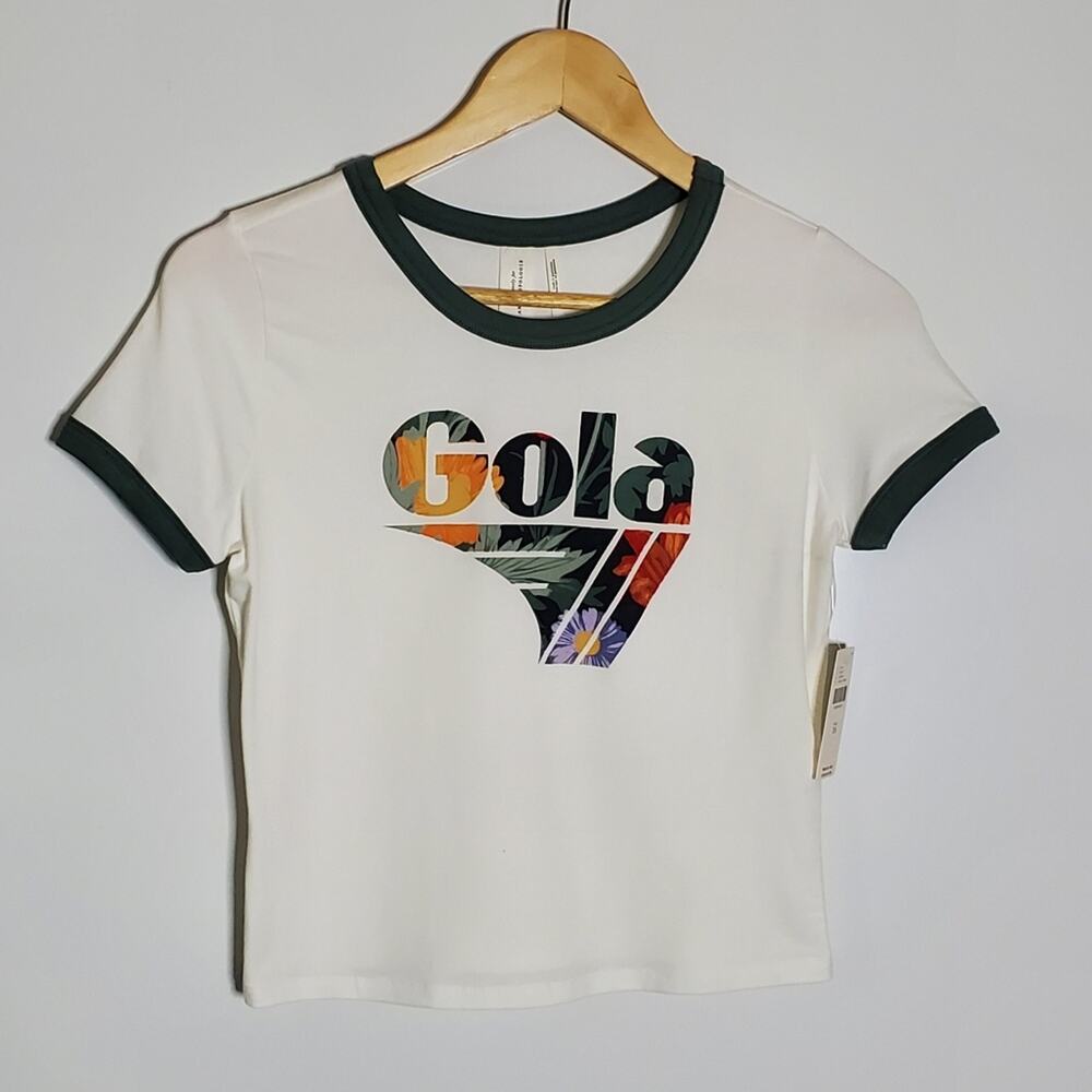 GOLA x Anthropologie Women's Cropped ringer tee shirt Size XS NWT